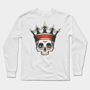 Human Skull in crown Long Sleeve T-Shirt